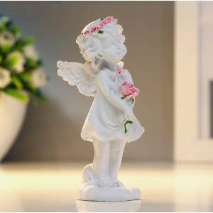 Сувенир "Девочка ангел в розовом венке"